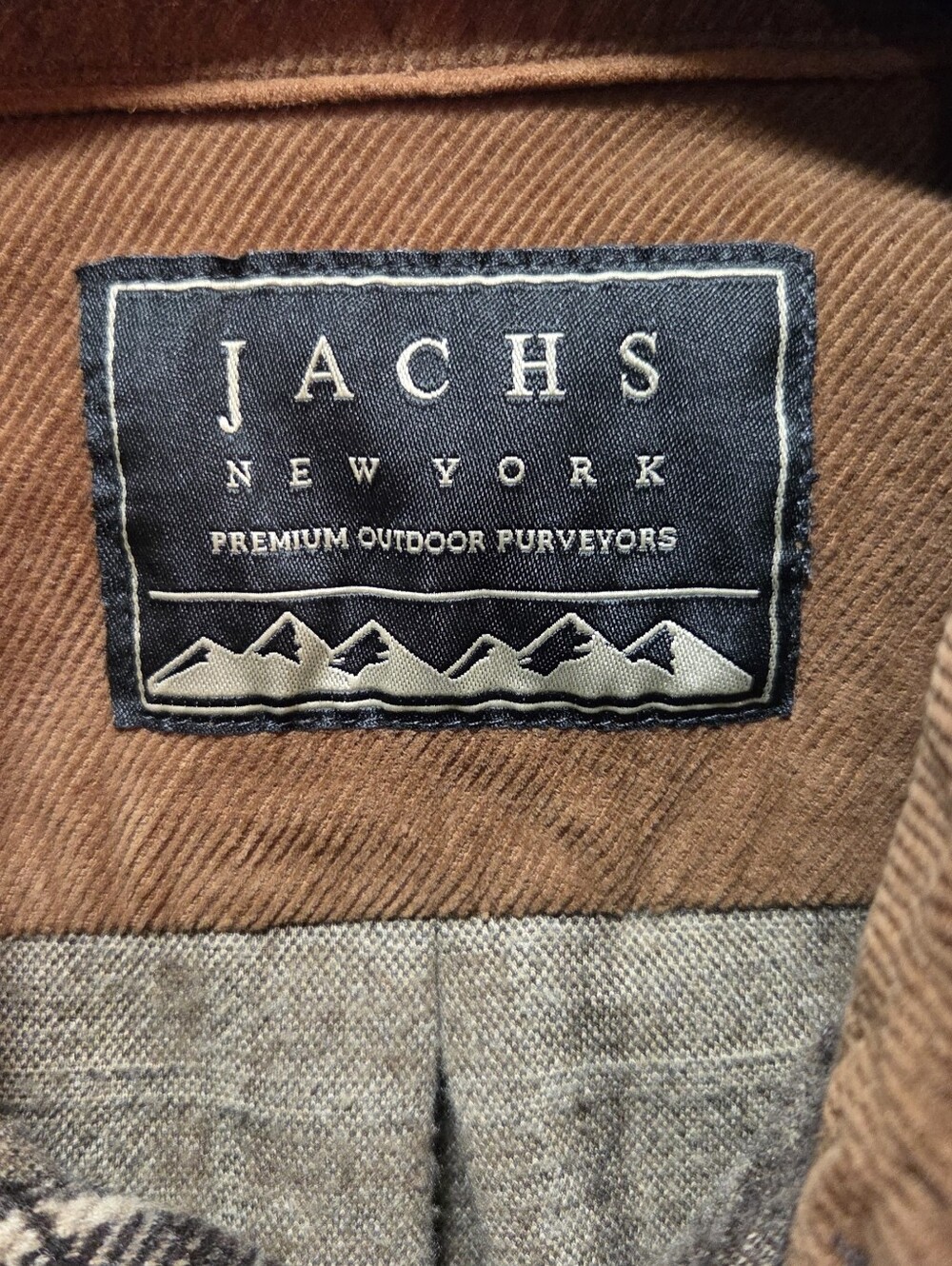 JACHS New York Large Brown Plaid Heavyweight Flannel Shirt/Jacket